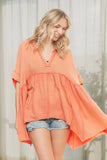 OVERSIZED MINERAL WASHED FLARE TOP - RET3482