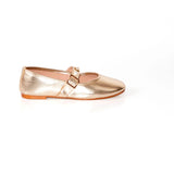 Women’s Mary Jane Flats – Pearl Buckle Detail & Raffia Style