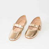 Women’s Mary Jane Flats – Pearl Buckle Detail & Raffia Style