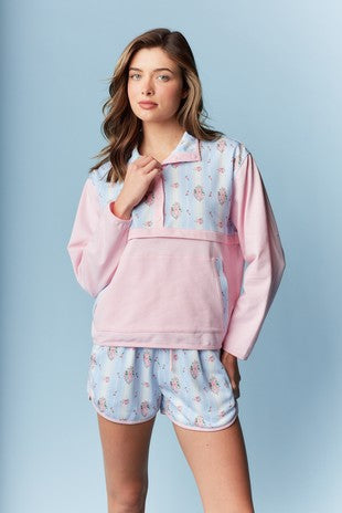Pastel Floral Anorak Lounge Set